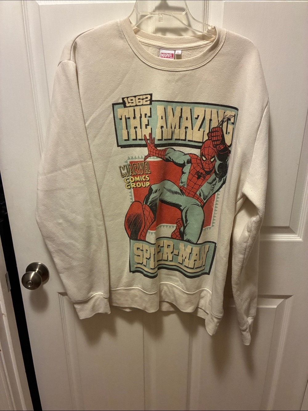 Marvel The amazing Spider Man Retro Style Crewneck Sweatshirt-crème-Large